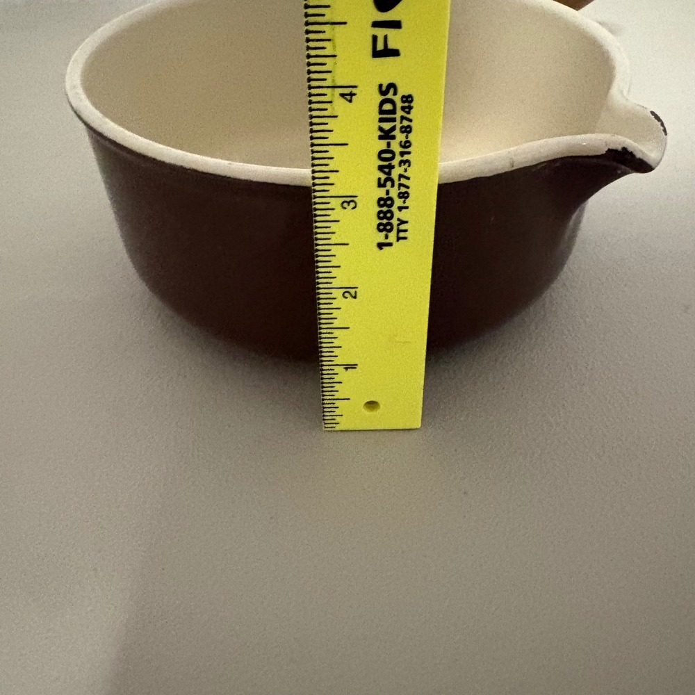 VTG Le Creuset Saucepan #18 Pour Spout Cast Iron Brown Wood Handle France No lid - Picture 5 of 13